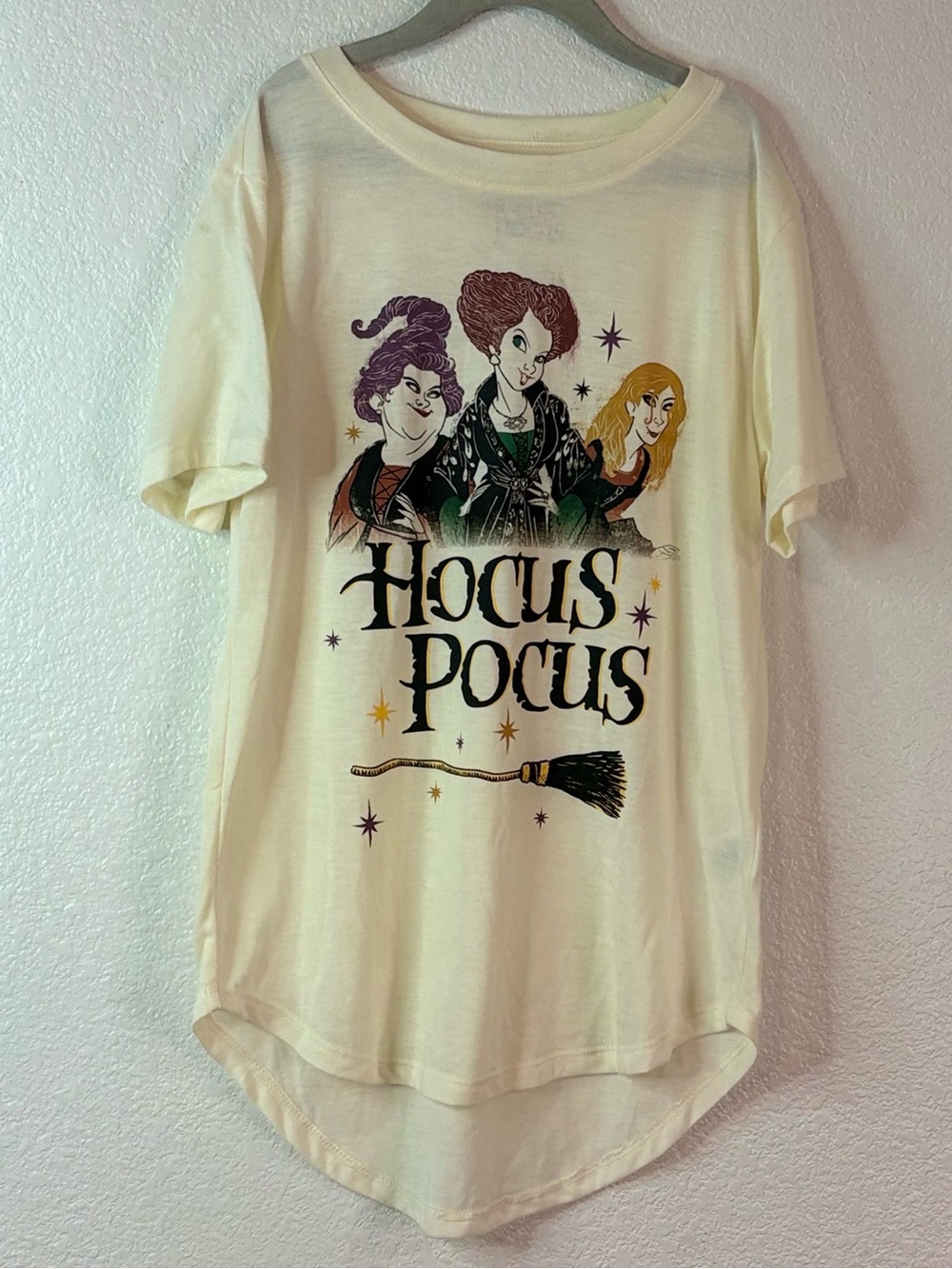 Disney Hocus Pocus Graphic Tee - Cream with Purple, Brown & Gold Artwork